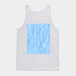 Blue Polygonal Columns: A Striking Abstract Art Pattern Tank Top
